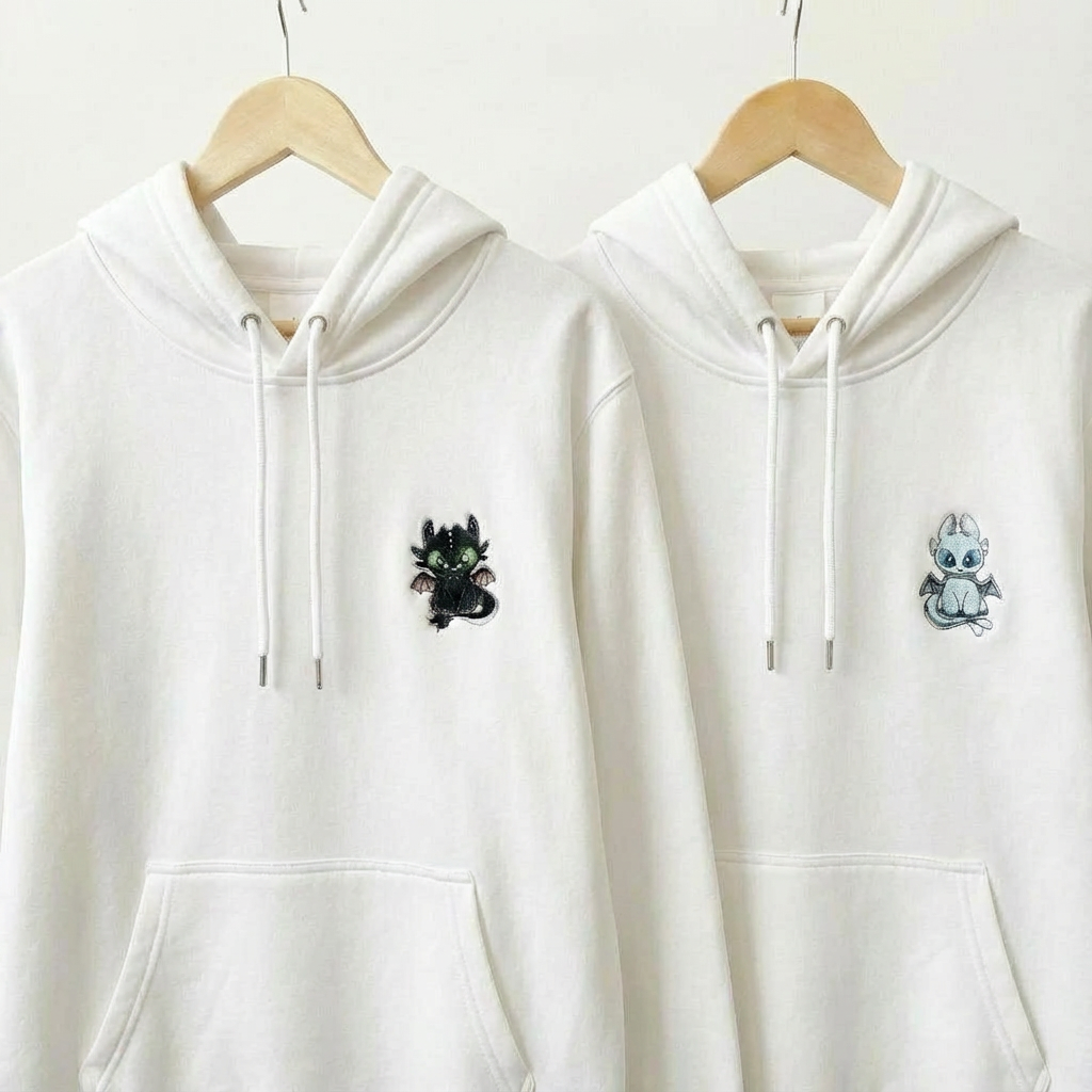 DUO DRAGONS SWEATS À CAPUCHES (côté cœur)