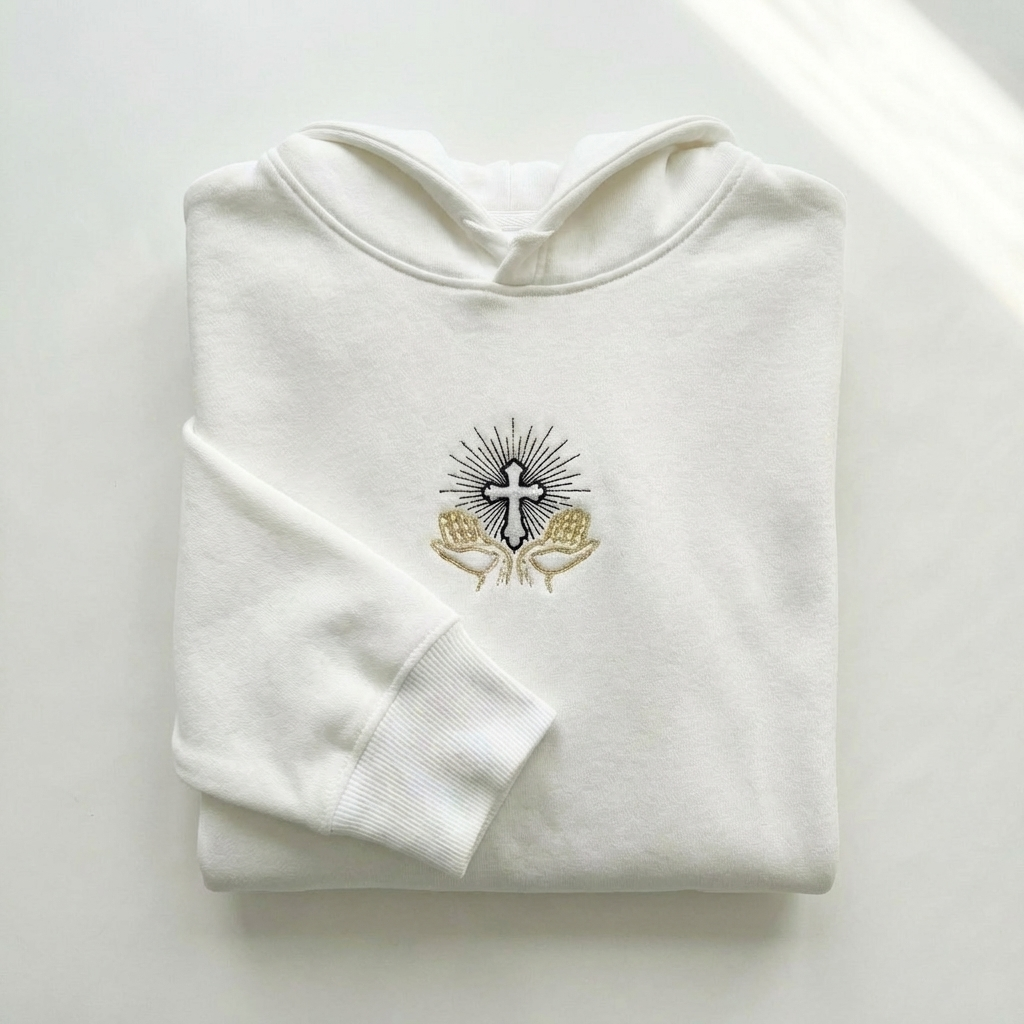 SWEAT À CAPUCHE BRODERIE CHRÉTIENNE