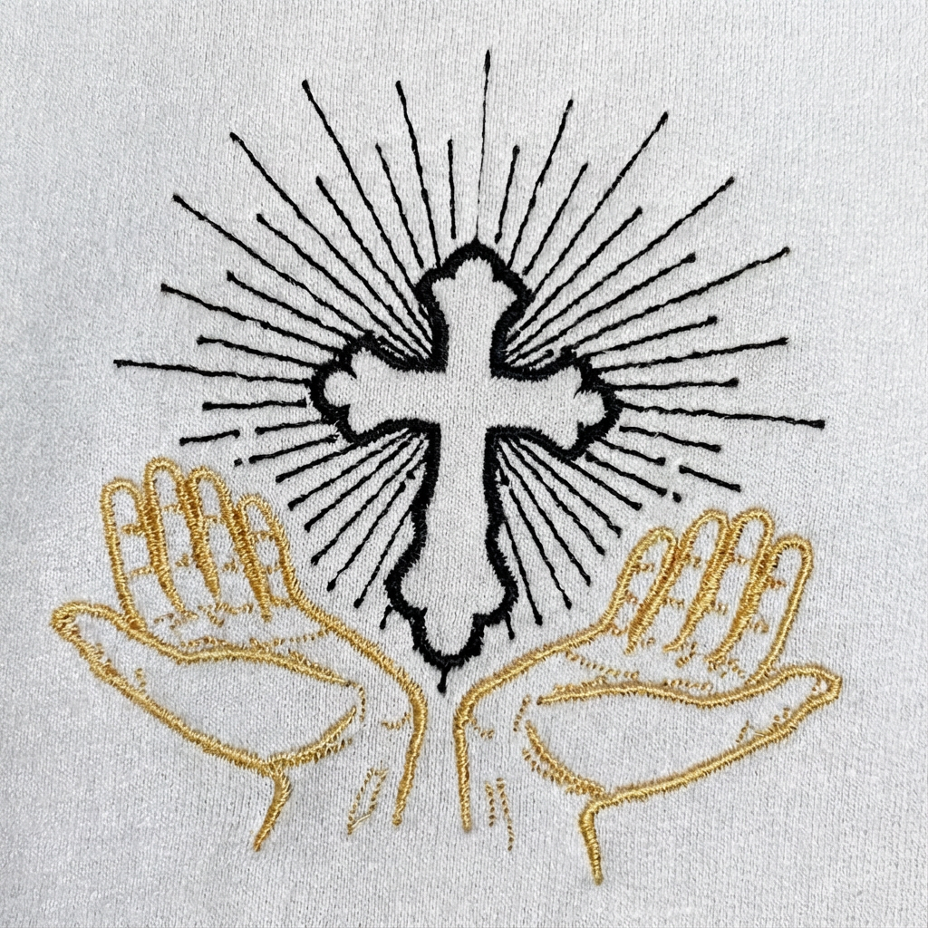 PULL BRODERIE CHRÉTIENNE