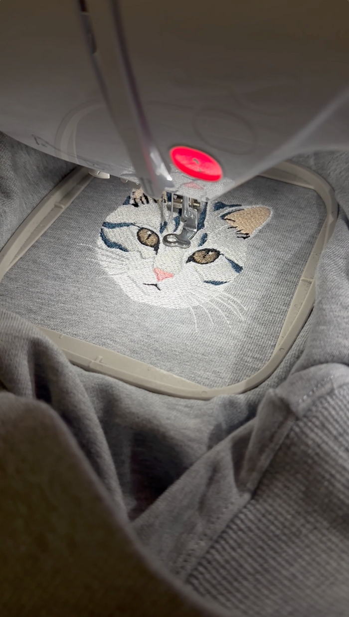 We embroider it