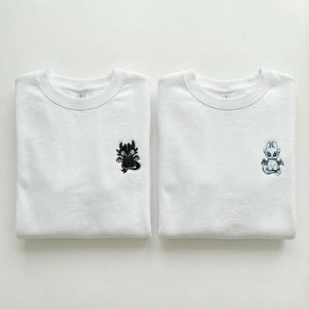 DUO DRAGONS T-SHIRTS (côté cœur)