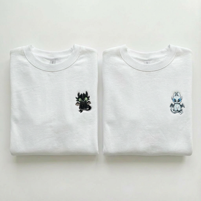 DUO DRAGONS T-SHIRTS (côté cœur)