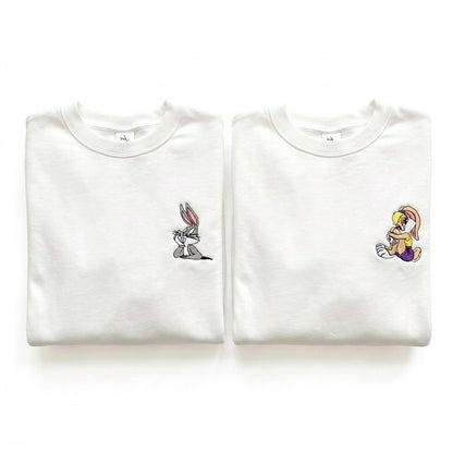 Duo Bugs et Lola : vêtements brodés assortis