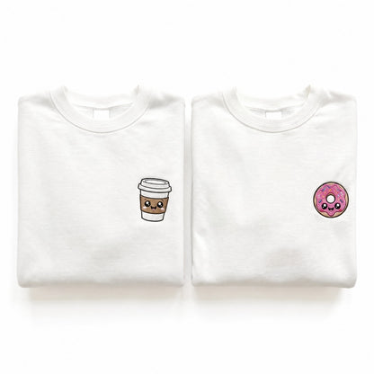 Duo Café et donut : vêtements brodés assortis