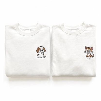 Duo Chat et chien : vêtements brodés assortis
