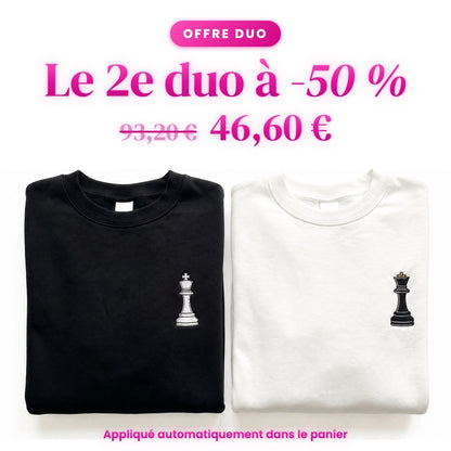 Duo Roi et Reine d'échecs : le 2e duo à -50 %