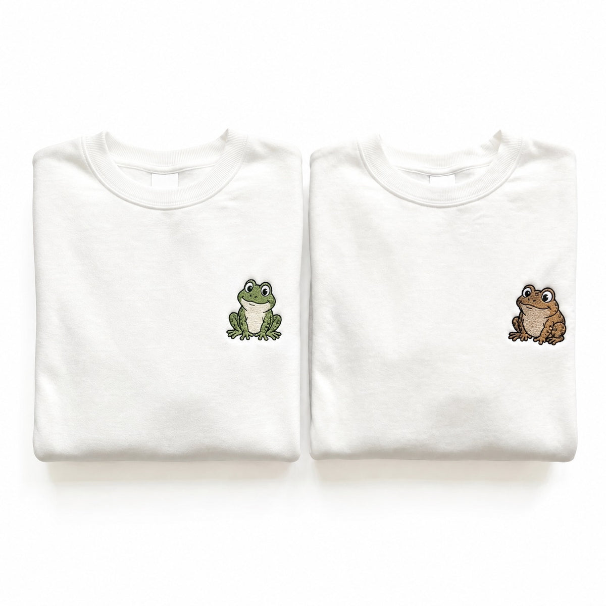 Duo Grenouille et crapaud : vêtements brodés assortis