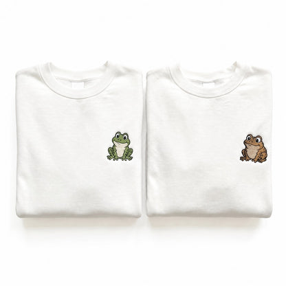Duo Grenouille et crapaud : vêtements brodés assortis