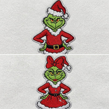 Duo Grinch : broderie de près