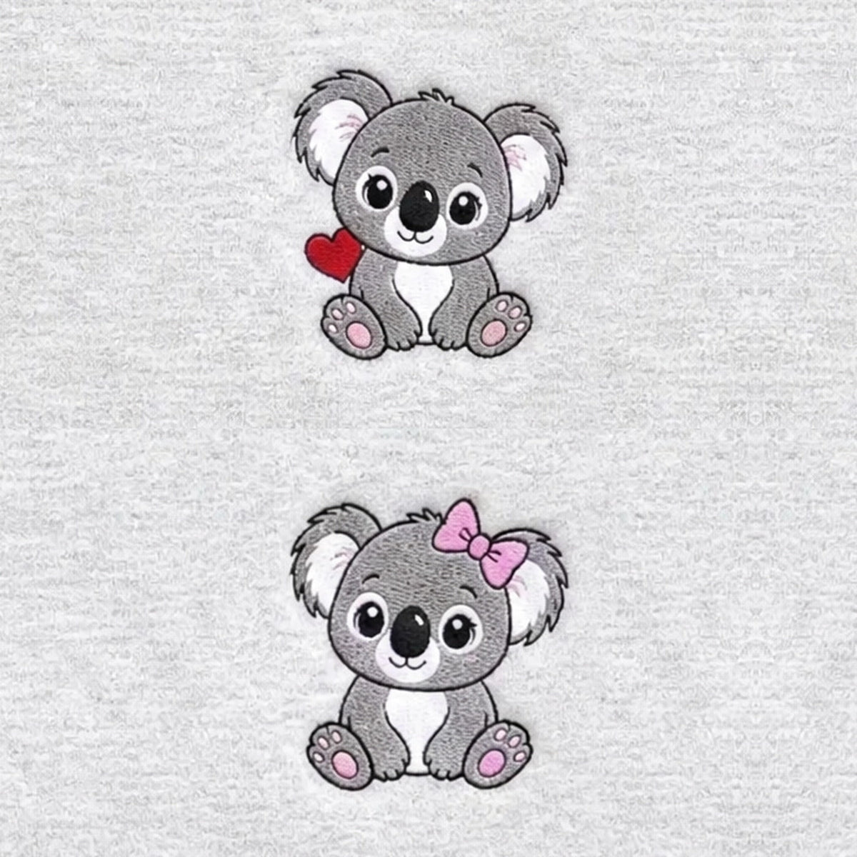 Duo Koalas : broderie de près