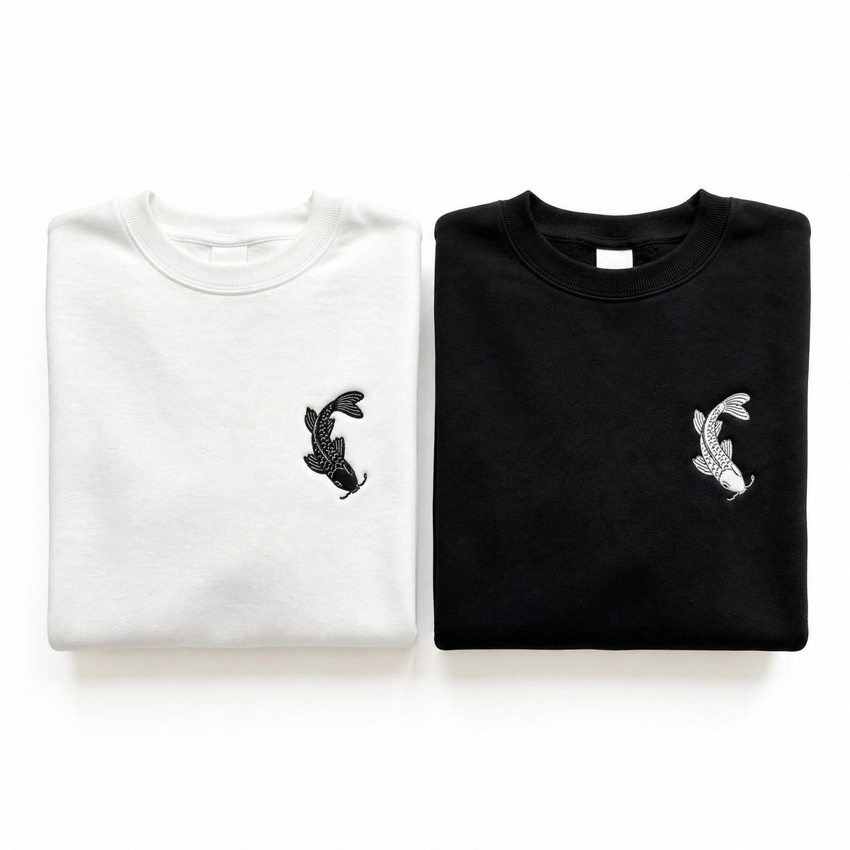 Duo Koi yin-yang : vêtements brodés assortis
