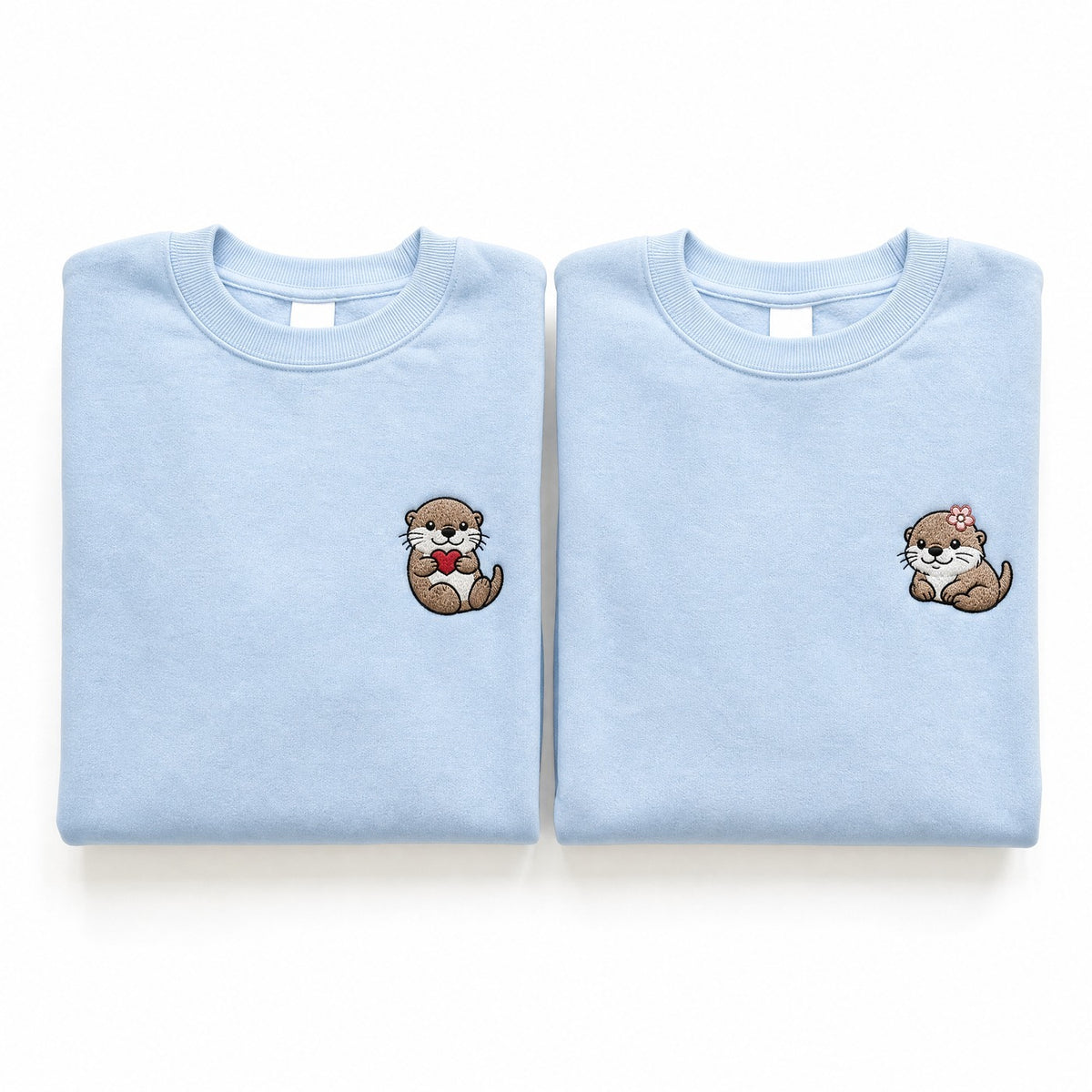 Duo Loutres : vêtements brodés assortis
