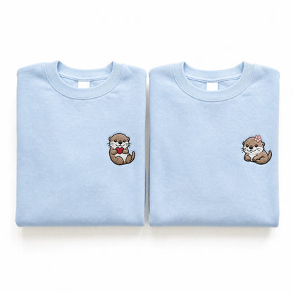 Duo Loutres : vêtements brodés assortis