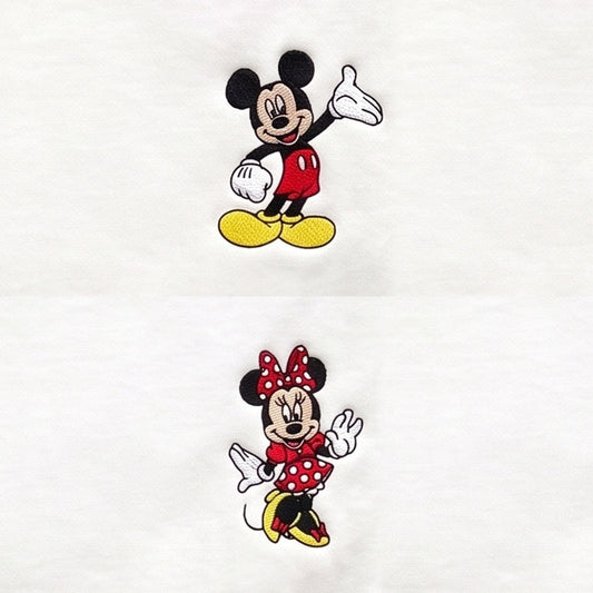 Duo Mickey et Minnie : broderie de près