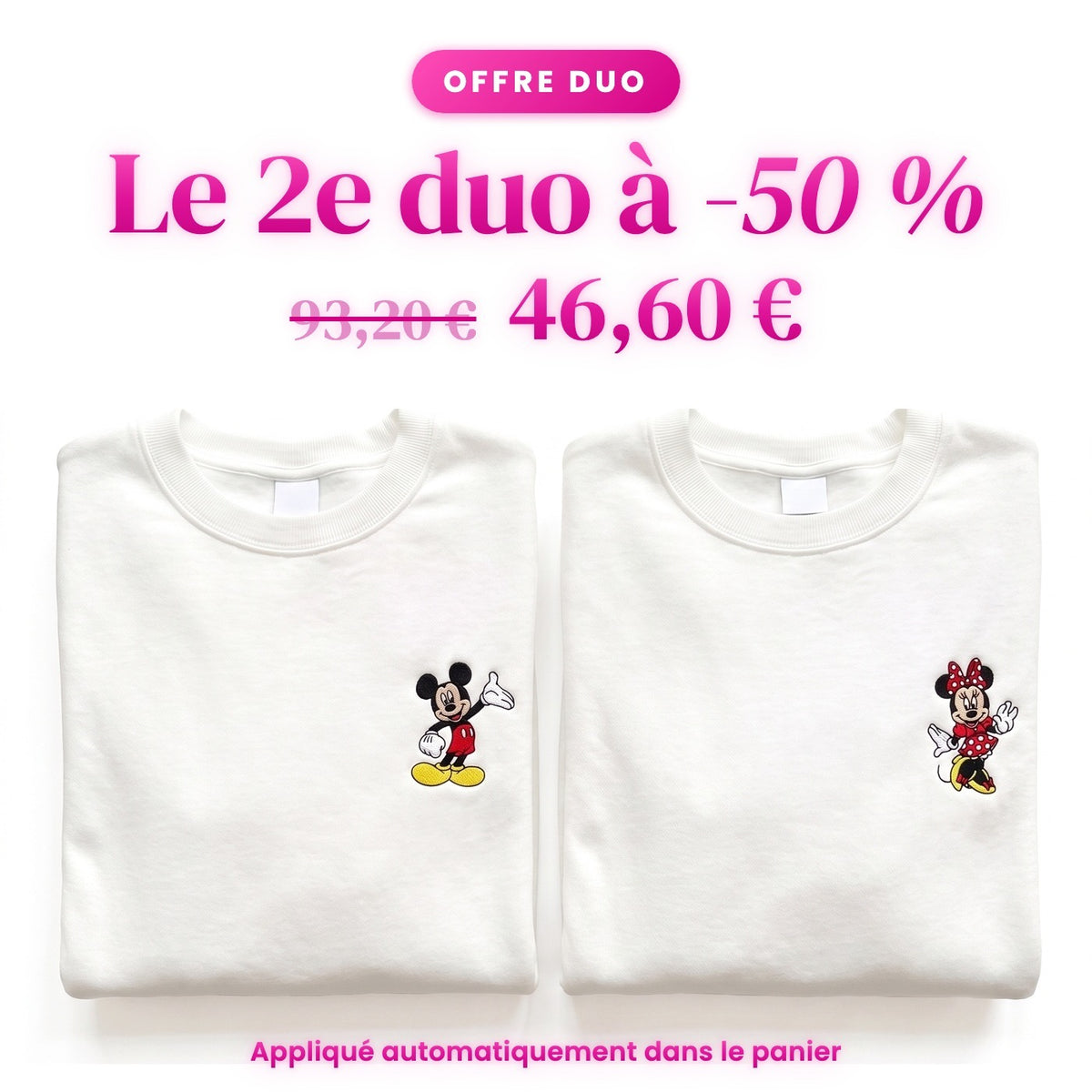 Duo Mickey et Minnie : le 2e duo à -50 %