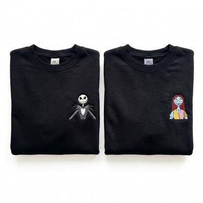 Duo Mr Jack et Sally : vêtements brodés assortis