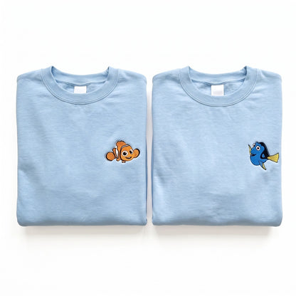 Duo Nemo et Dory : vêtements brodés assortis