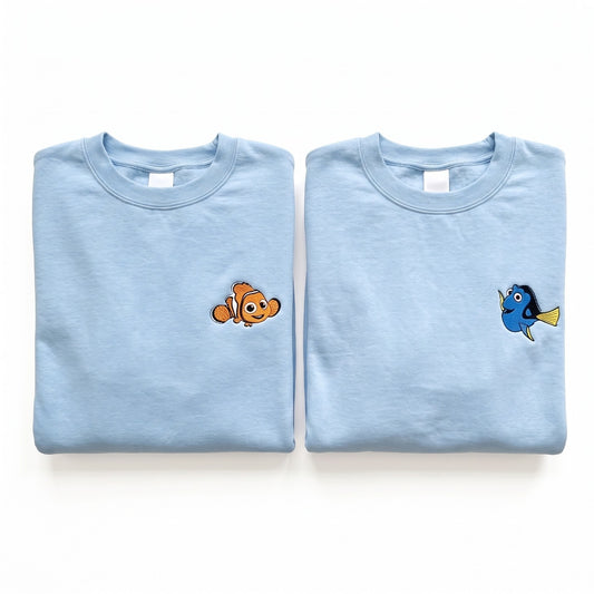 Duo Nemo et Dory : vêtements brodés assortis