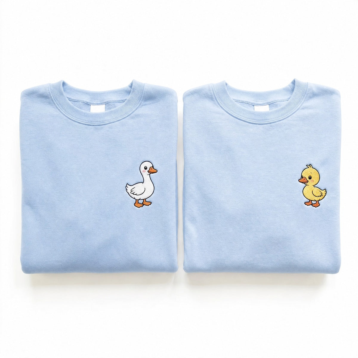 Duo Oie et canard : vêtements brodés assortis