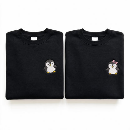 Duo Pingouins : vêtements brodés assortis