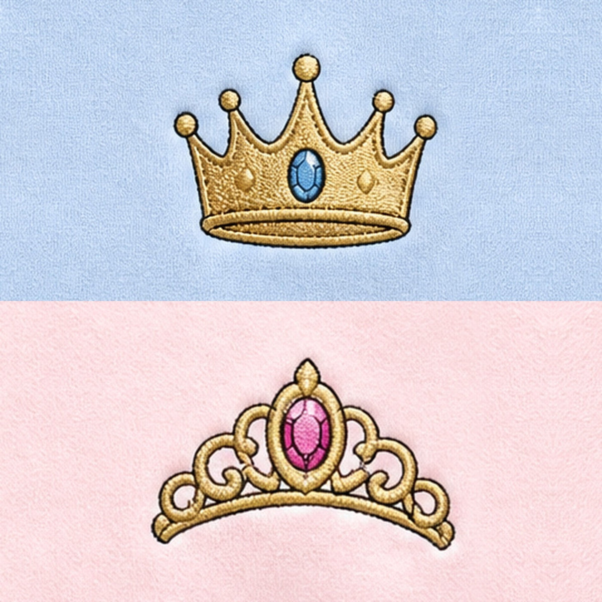 Duo Prince et Princesse : broderie de près
