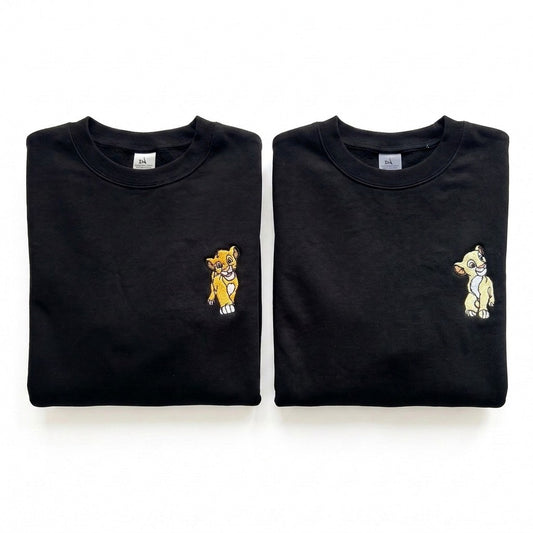Duo Roi Lion : vêtements brodés assortis