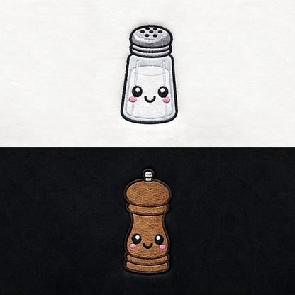 Duo Sel et poivre : broderie de près