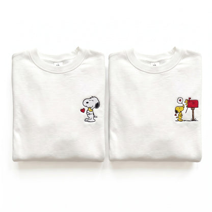 Duo Snoopy et Woodstock : vêtements brodés assortis