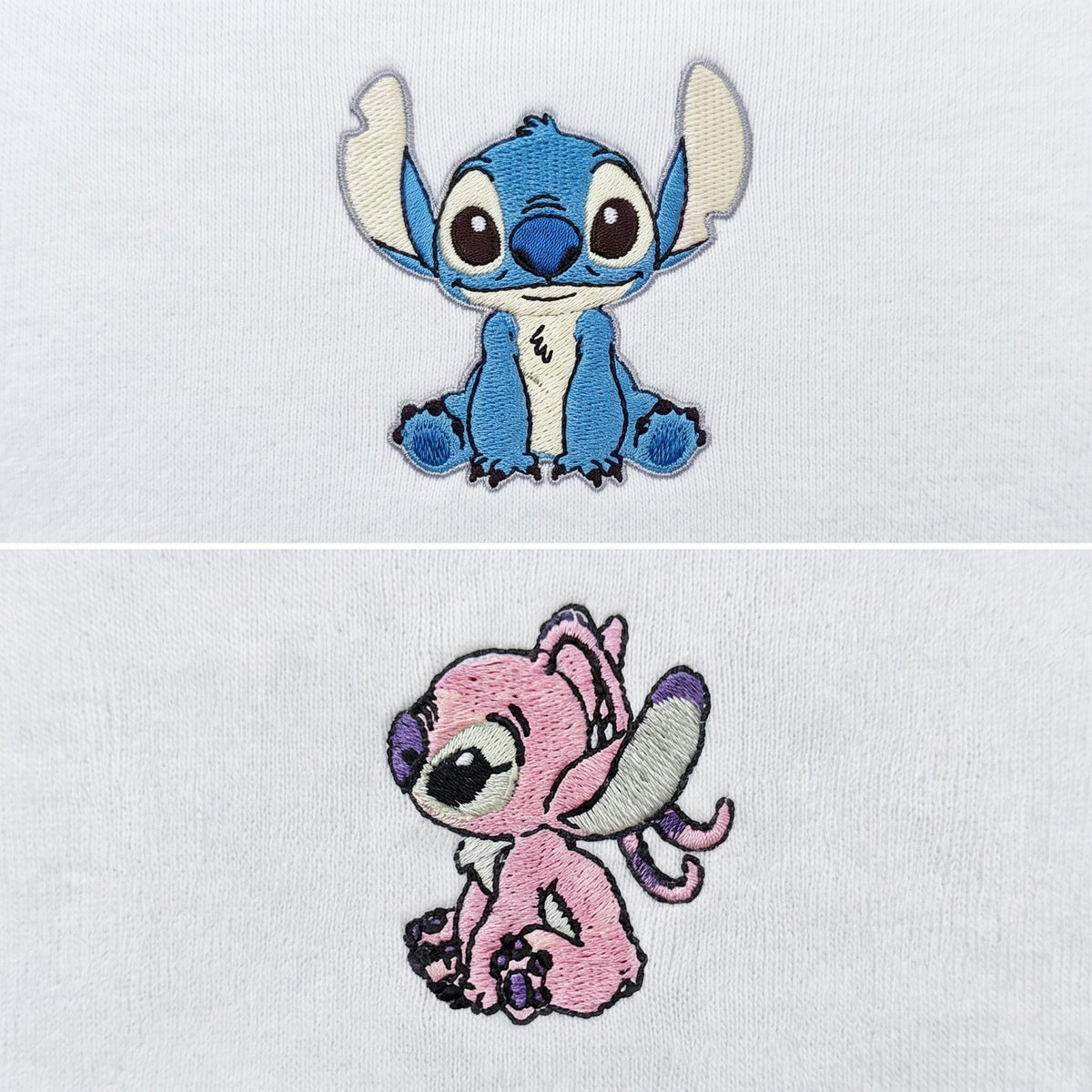 Duo Stitch et Angel : broderie de près