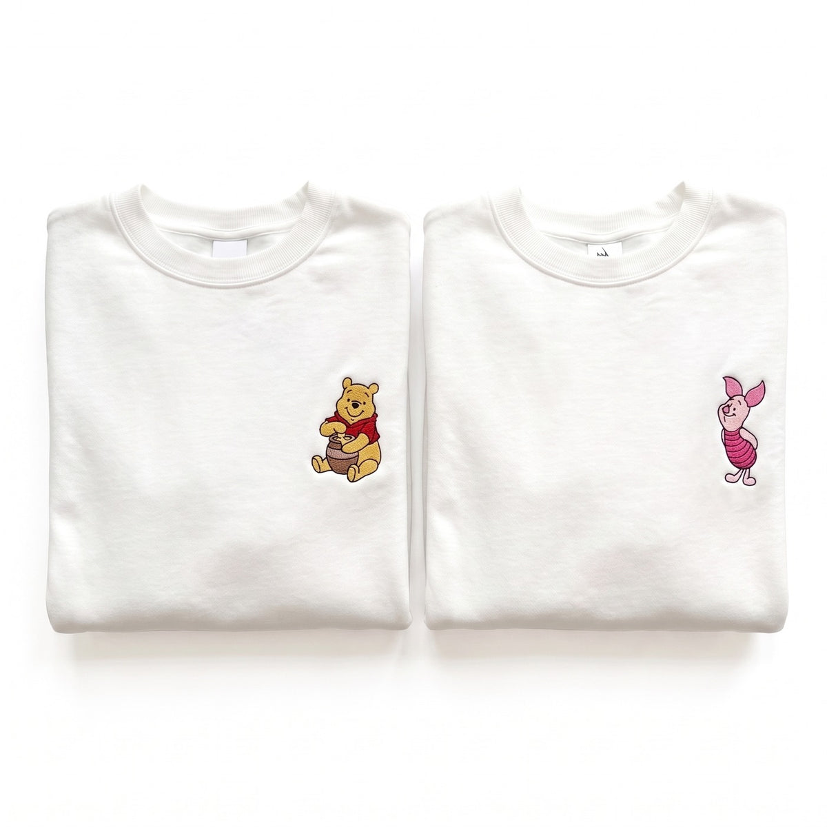 Duo Winnie et Porcinet : vêtements brodés assortis