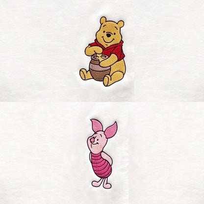 Duo Winnie et Porcinet : broderie de près