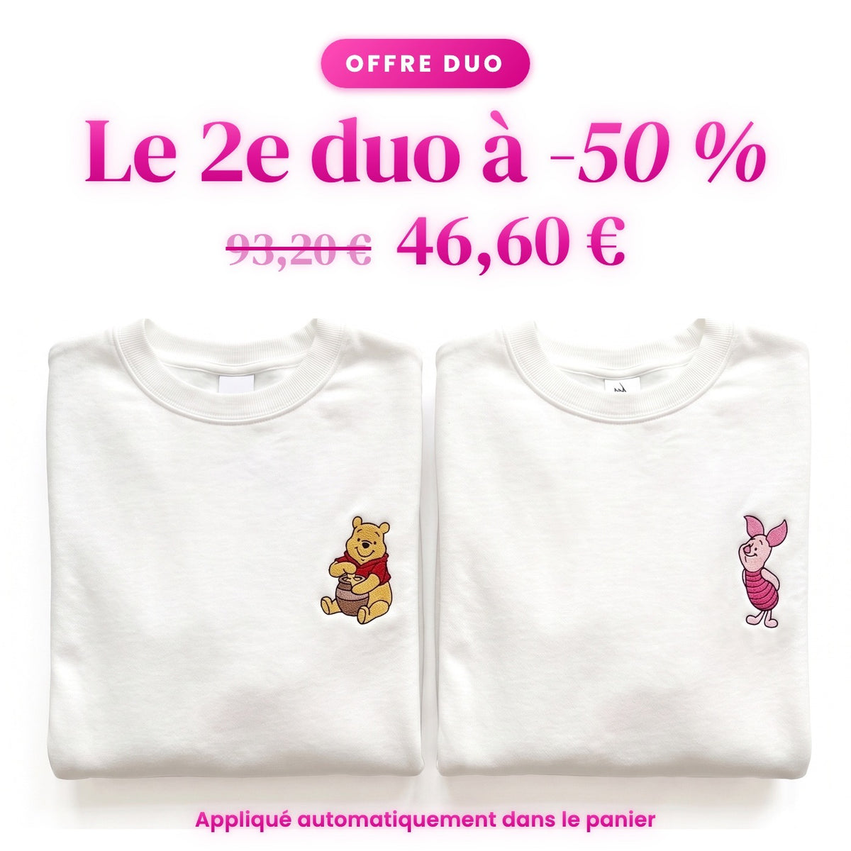 Duo Winnie et Porcinet : le 2e duo à -50 %