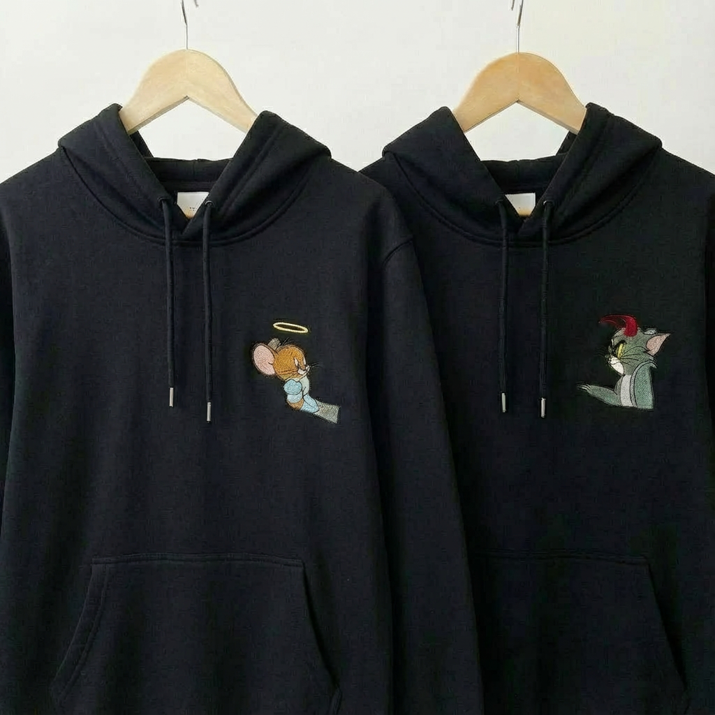 DUO TOM ET JERRY SWEATS À CAPUCHES