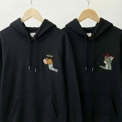 DUO TOM ET JERRY SWEATS À CAPUCHES